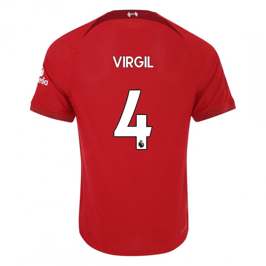 Niño Camiseta Virgil Van Dijk #4 Rojo Oscuro 1ª Equipación 2022/23 La Camisa