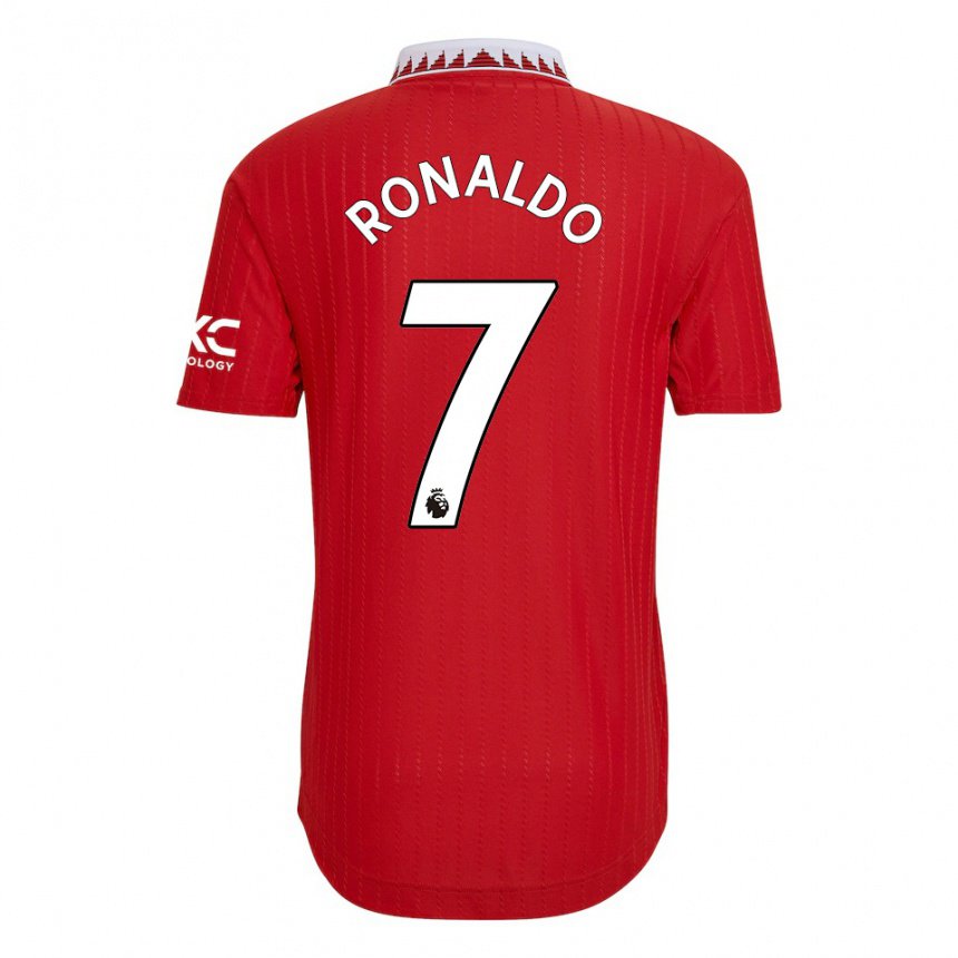 Niño Camiseta Cristiano Ronaldo #7 Rojo 1ª Equipación 2022/23 La Camisa