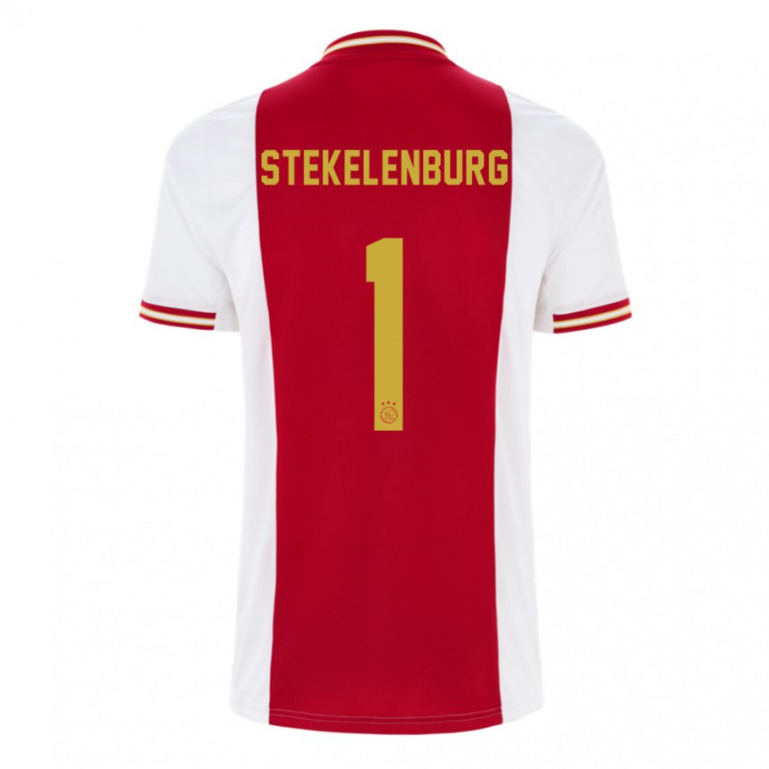 Niño Camiseta Maarten Stekelenburg #1 Rojo Oscuro Blanco 1ª Equipación 2022/23 La Camisa