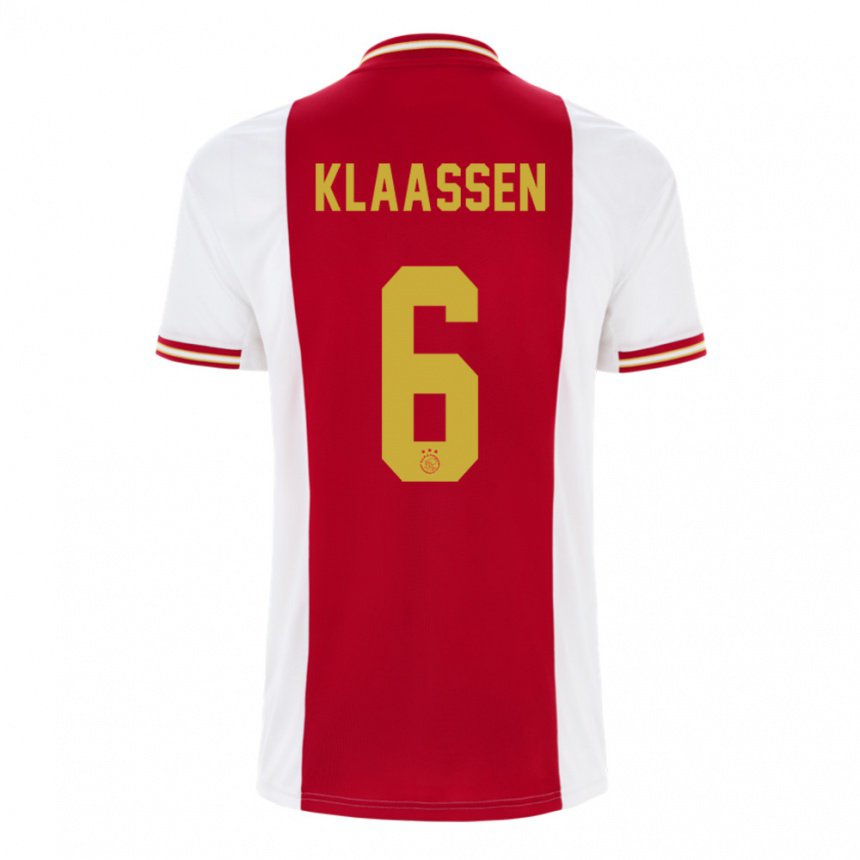 Niño Camiseta Davy Klaassen #6 Rojo Oscuro Blanco 1ª Equipación 2022/23 La Camisa
