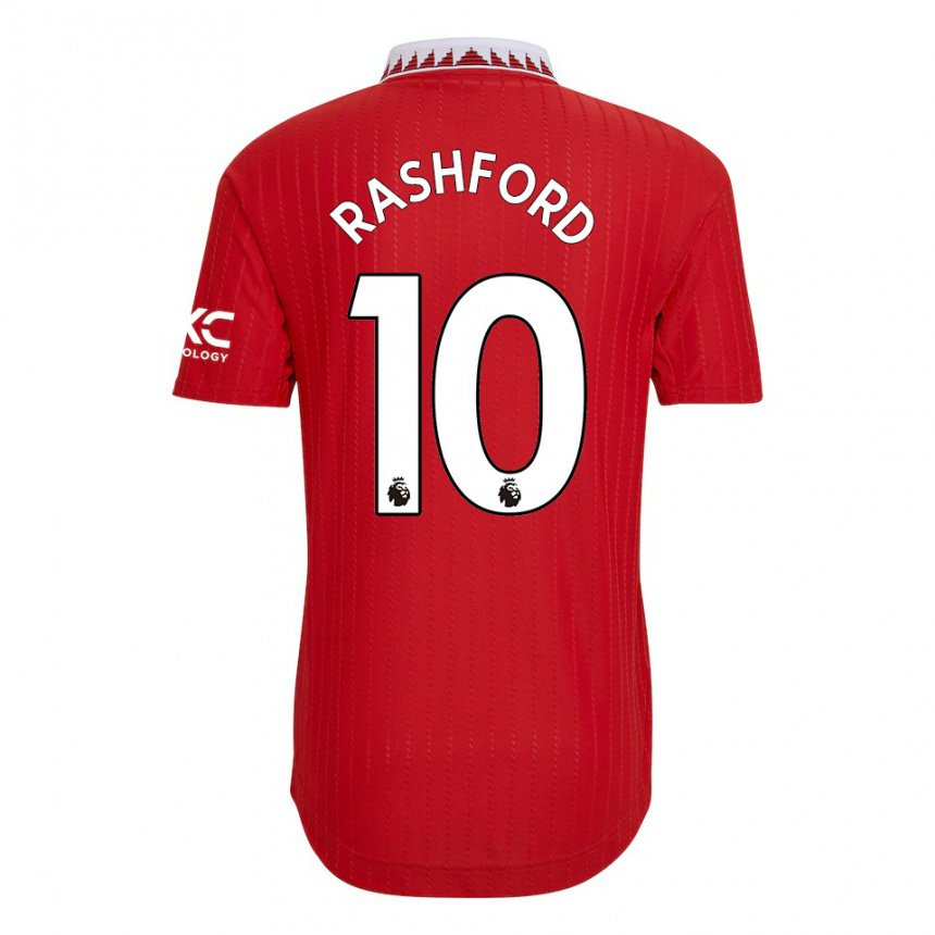 Niño Camiseta Marcus Rashford #10 Rojo 1ª Equipación 2022/23 La Camisa