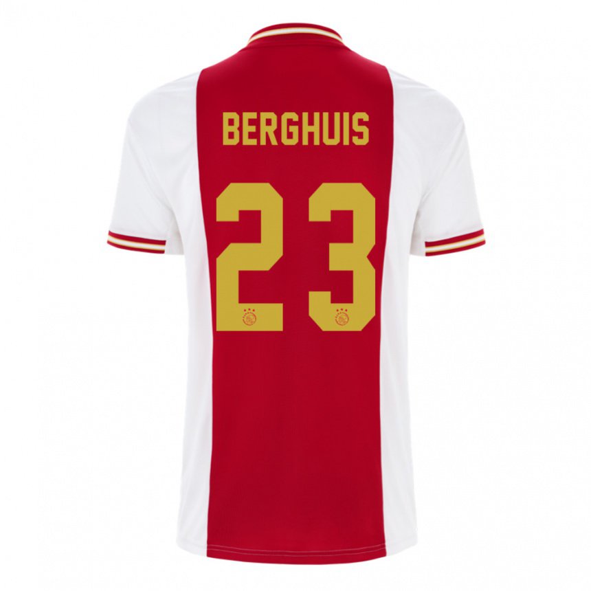 Niño Camiseta Steven Berghuis #23 Rojo Oscuro Blanco 1ª Equipación 2022/23 La Camisa