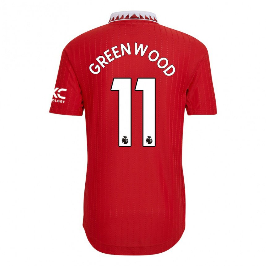 Niño Camiseta Mason Greenwood #11 Rojo 1ª Equipación 2022/23 La Camisa