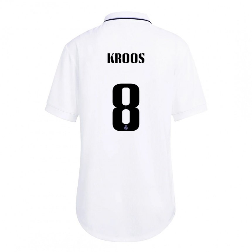 Niño Camiseta Toni Kroos #8 Blanco Púrpura 1ª Equipación 2022/23 La Camisa
