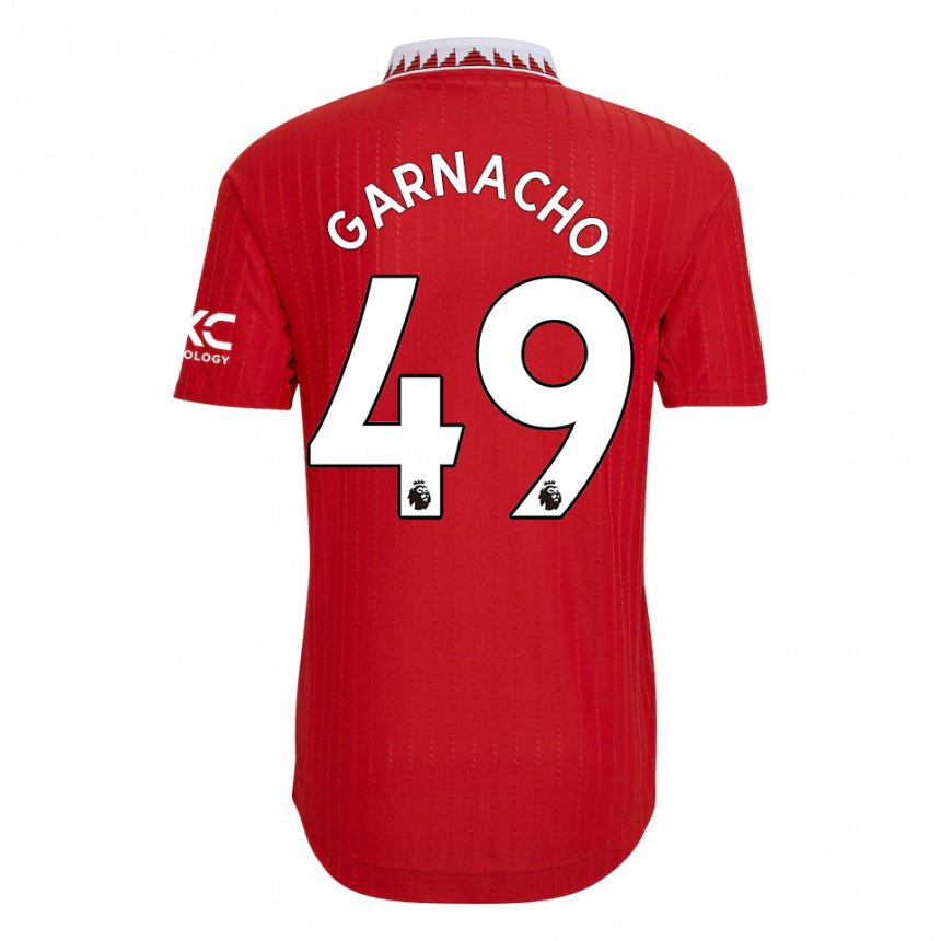 Niño Camiseta Alejandro Garnacho #49 Rojo 1ª Equipación 2022/23 La Camisa
