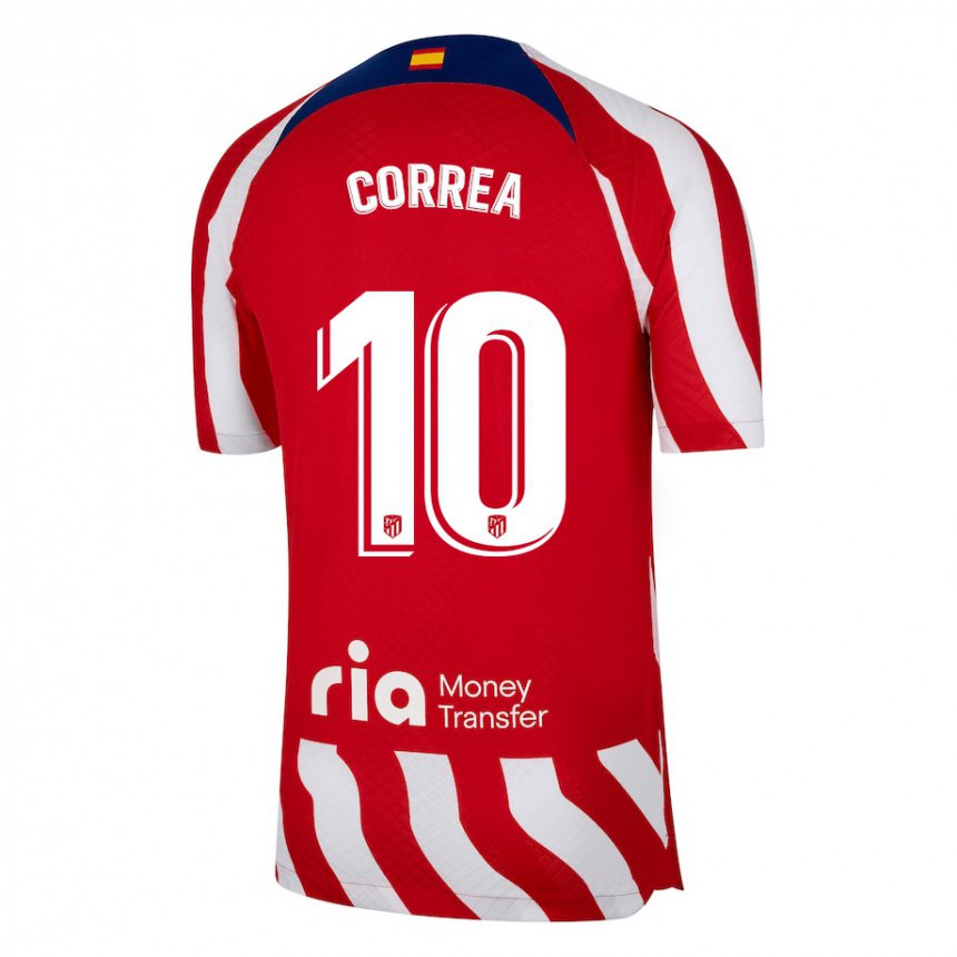 Niño Camiseta Angel Correa #10 Rojo Blanco Azul 1ª Equipación 2022/23 La Camisa