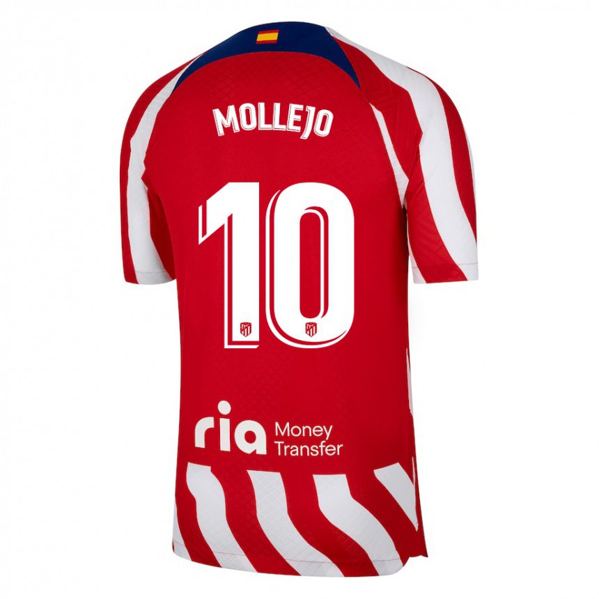 Niño Camiseta Victor Mollejo #10 Rojo Blanco Azul 1ª Equipación 2022/23 La Camisa