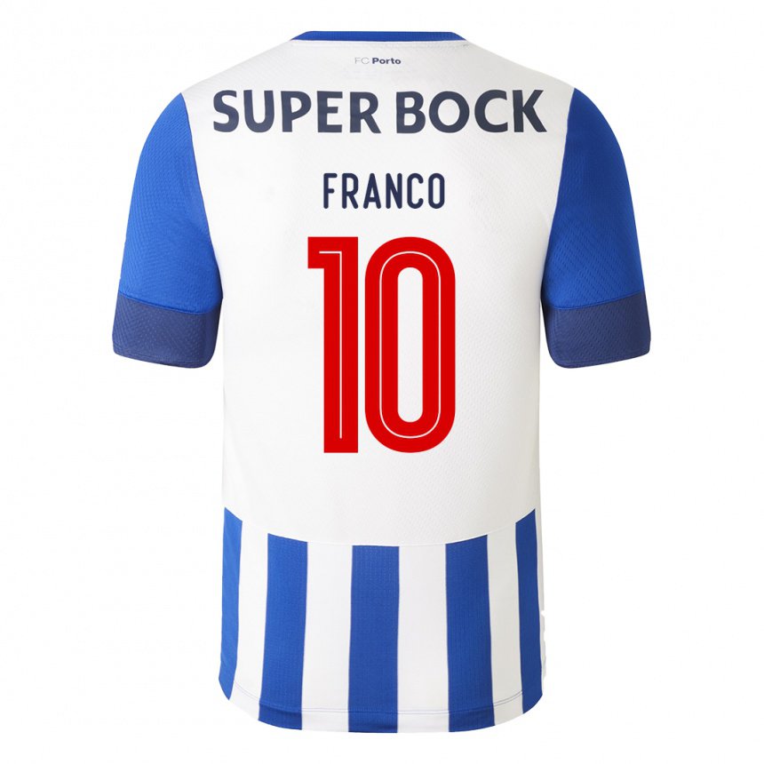 Niño Camiseta Andre Franco #10 Azul Real 1ª Equipación 2022/23 La Camisa