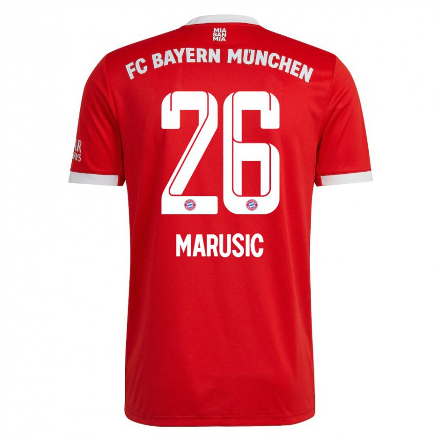 Niño Camiseta Gabriel Marusic #26 Neon Rojo Blanco 1ª Equipación 2022/23 La Camisa