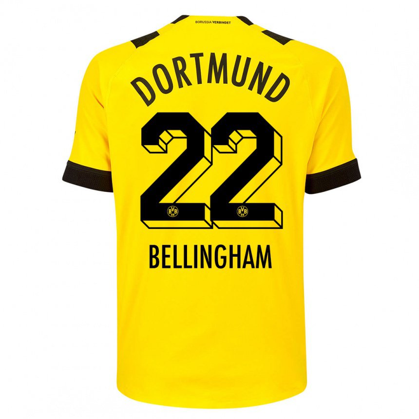 Niño Camiseta Jude Bellingham #22 Amarillo 1ª Equipación 2022/23 La Camisa
