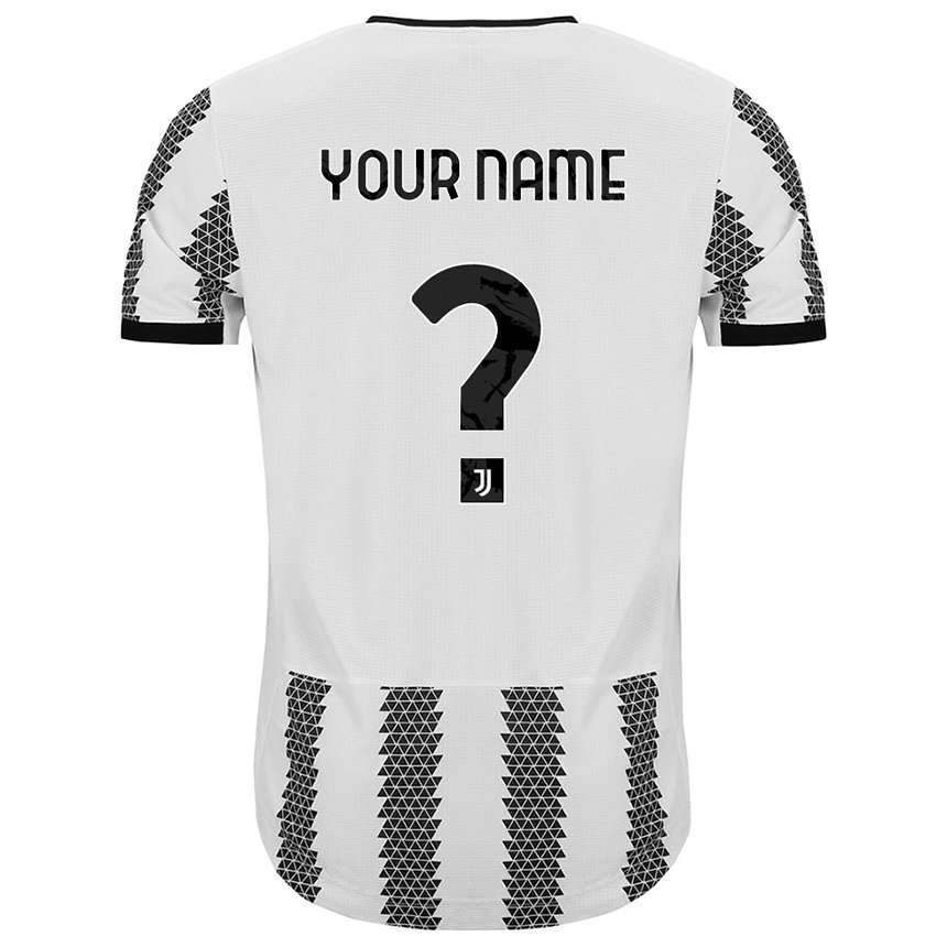 Niño Camiseta Su Nombre #0 Blanco Negro 1ª Equipación 2022/23 La Camisa