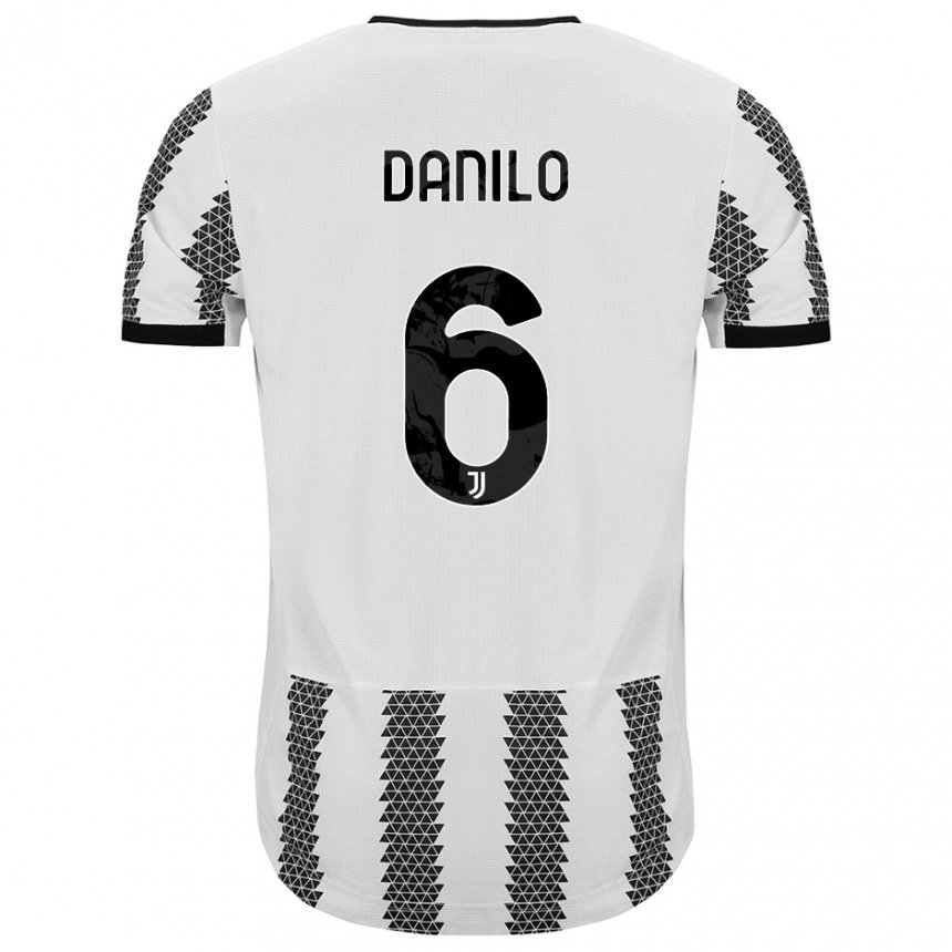 Niño Camiseta Danilo #6 Blanco Negro 1ª Equipación 2022/23 La Camisa