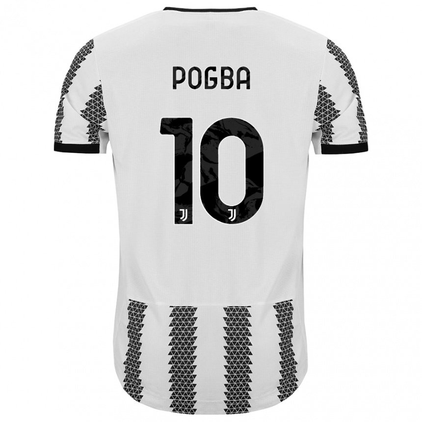 Niño Camiseta Paul Pogba #10 Blanco Negro 1ª Equipación 2022/23 La Camisa