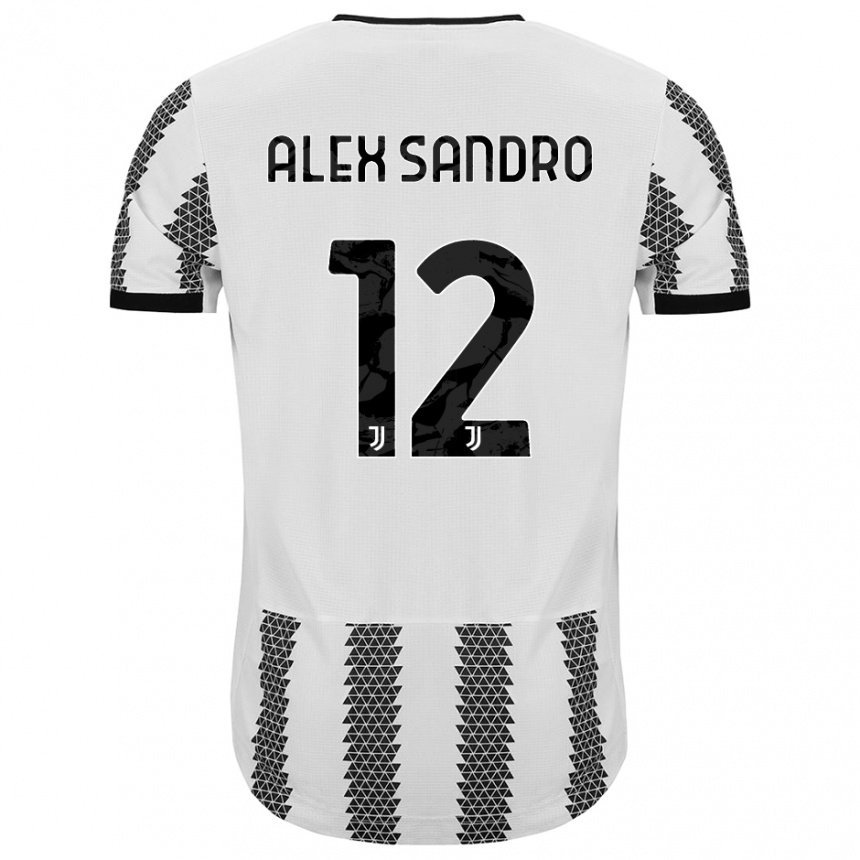 Niño Camiseta Alex Sandro #12 Blanco Negro 1ª Equipación 2022/23 La Camisa
