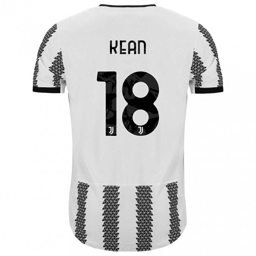 Niño Camiseta Moise Kean #18 Blanco Negro 1ª Equipación 2022/23 La Camisa