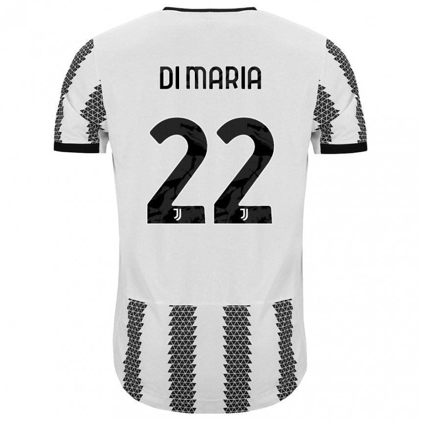 Niño Camiseta Angel Di Maria #22 Blanco Negro 1ª Equipación 2022/23 La Camisa