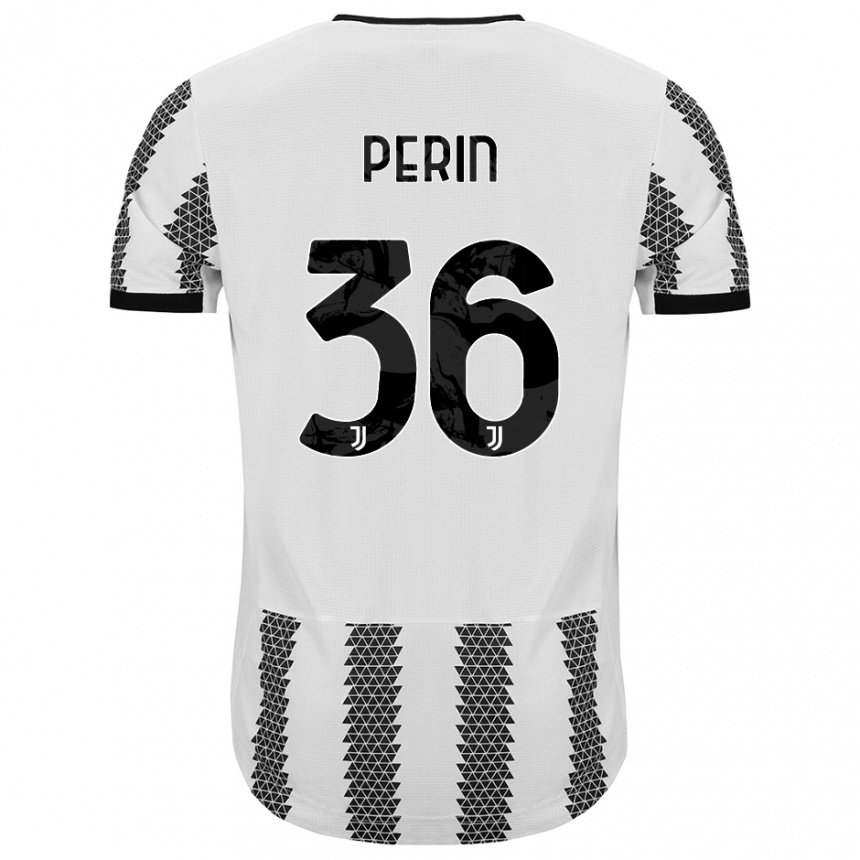 Niño Camiseta Mattia Perin #36 Blanco Negro 1ª Equipación 2022/23 La Camisa