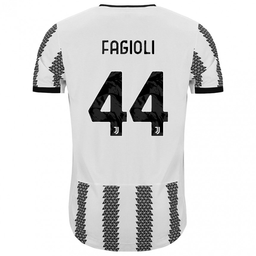 Niño Camiseta Nicolo Fagioli #44 Blanco Negro 1ª Equipación 2022/23 La Camisa