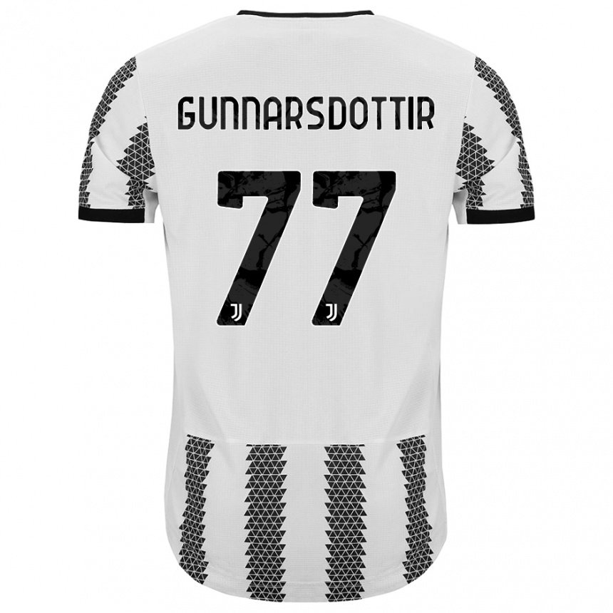 Niño Camiseta Sara Bjork Gunnarsdottir #77 Blanco Negro 1ª Equipación 2022/23 La Camisa