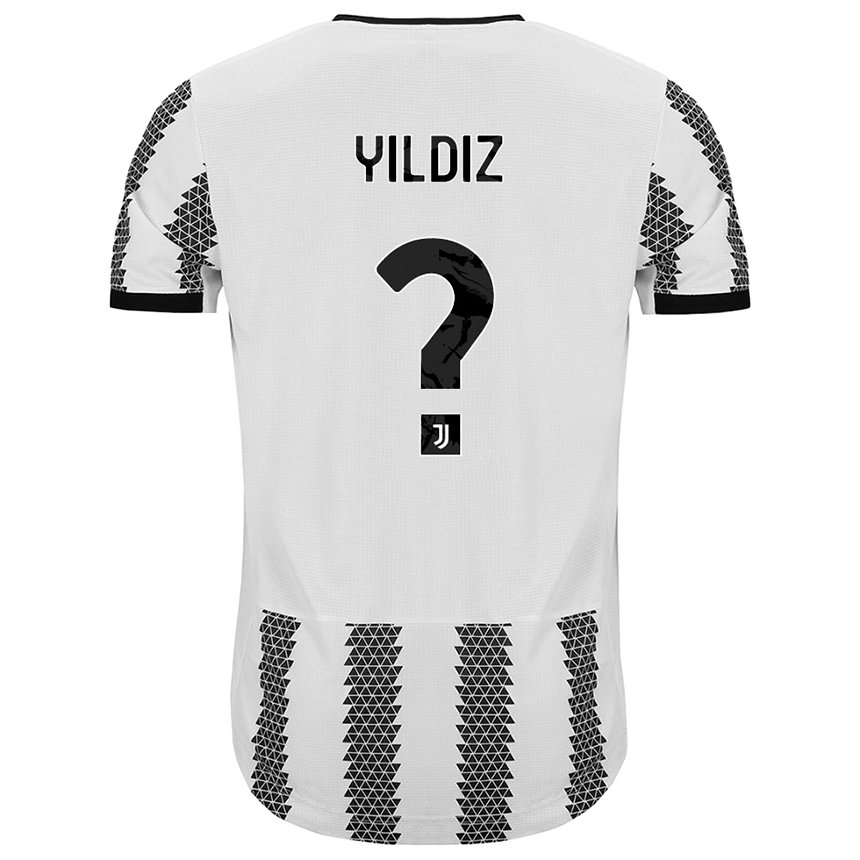 Niño Camiseta Kenan Yildiz #0 Blanco Negro 1ª Equipación 2022/23 La Camisa