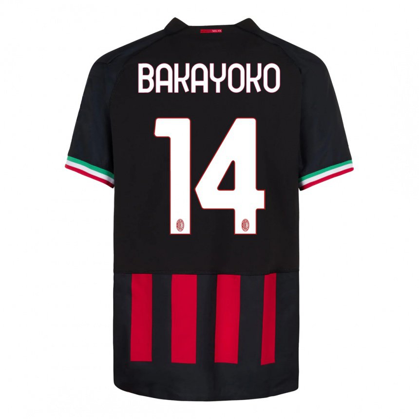 Niño Camiseta Tiemoue Bakayoko #14 Negro Rojo 1ª Equipación 2022/23 La Camisa