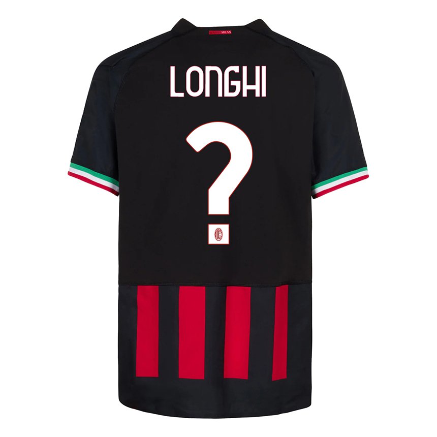 Niño Camiseta Jordan Longhi #0 Negro Rojo 1ª Equipación 2022/23 La Camisa