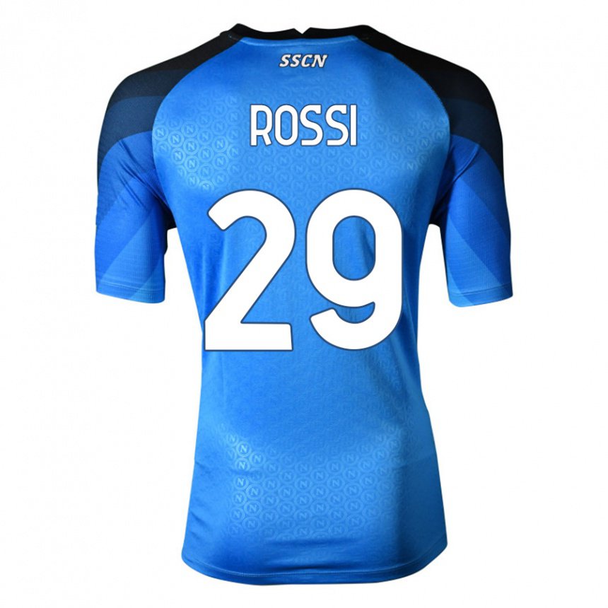 Niño Camiseta Francesco Rossi #29 Azul Oscuro Gris 1ª Equipación 2022/23 La Camisa
