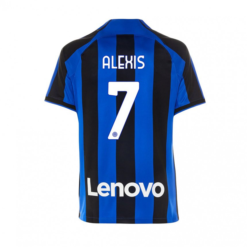 Niño Camiseta Alexis Sanchez #7 Azul Real Negro 1ª Equipación 2022/23 La Camisa