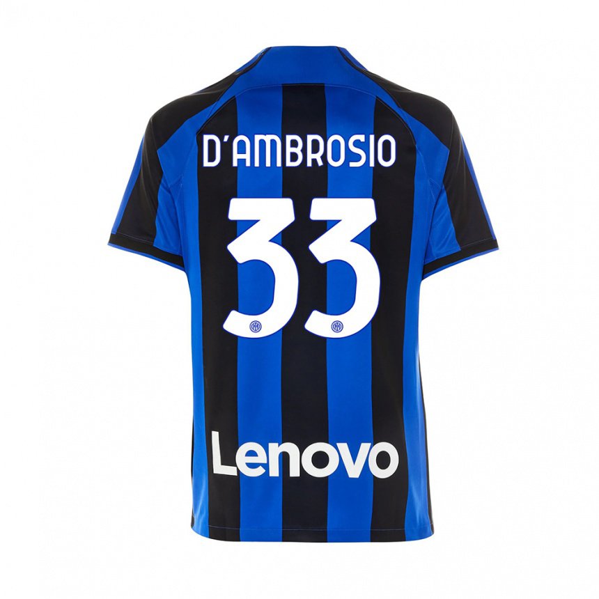 Niño Camiseta Danilo D'ambrosio #33 Azul Real Negro 1ª Equipación 2022/23 La Camisa