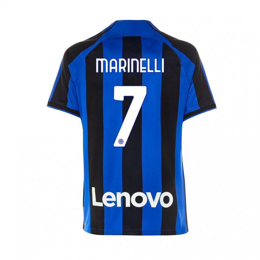 Niño Camiseta Gloria Marinelli #7 Azul Real Negro 1ª Equipación 2022/23 La Camisa