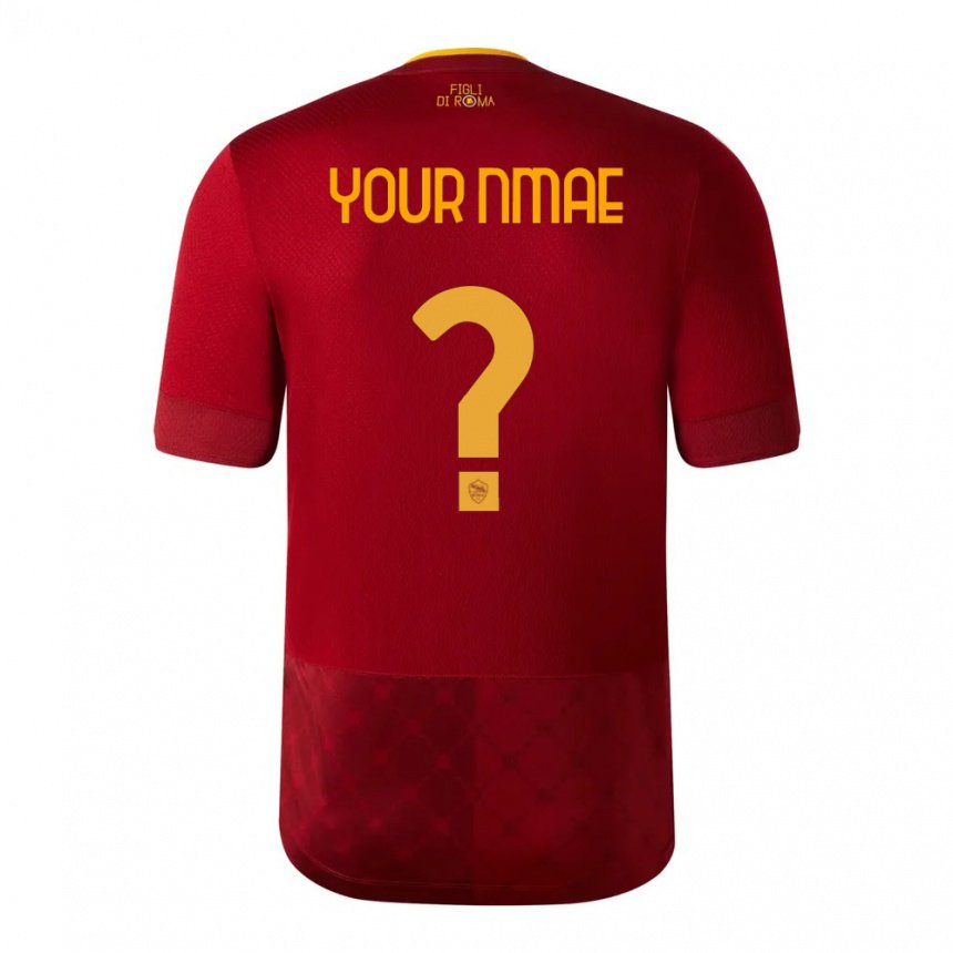 Niño Camiseta Su Nombre #0 Marrón Rojo 1ª Equipación 2022/23 La Camisa