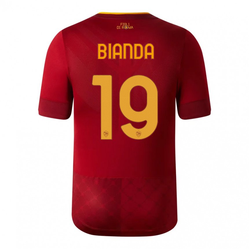 Niño Camiseta William Bianda #19 Marrón Rojo 1ª Equipación 2022/23 La Camisa