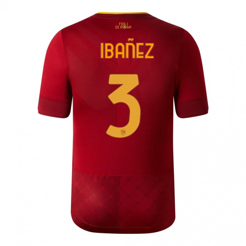 Niño Camiseta Roger Ibanez #3 Marrón Rojo 1ª Equipación 2022/23 La Camisa