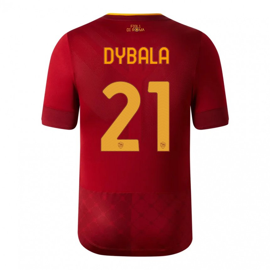 Niño Camiseta Paulo Dybala #21 Marrón Rojo 1ª Equipación 2022/23 La Camisa