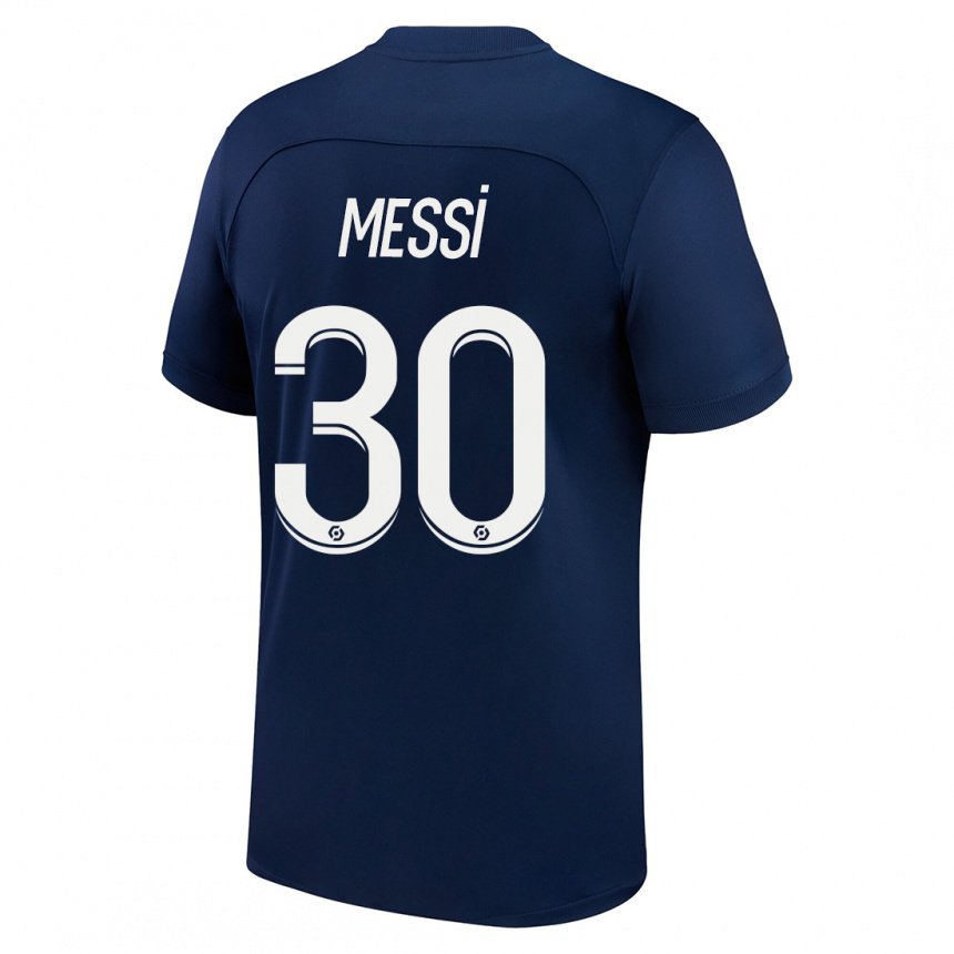 Niño Camiseta Lionel Messi #30 Azul Oscuro Rojo 1ª Equipación 2022/23 La Camisa