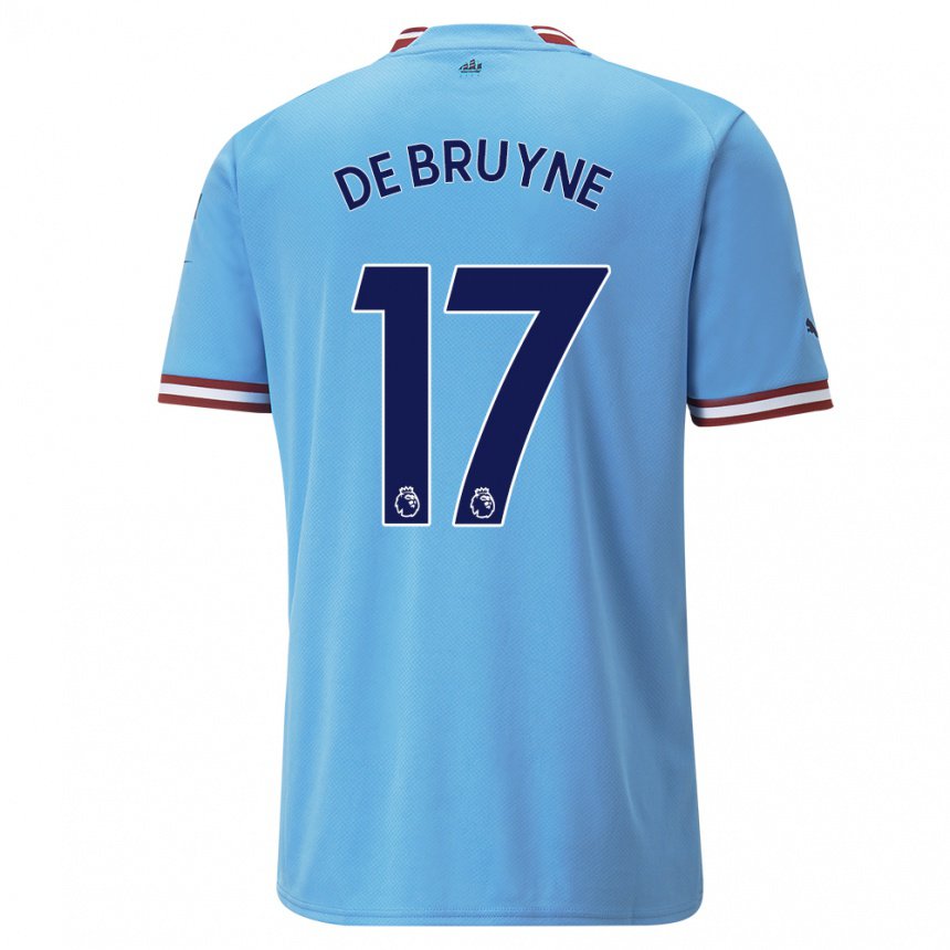 Niño Camiseta Kevin De Bruyne #17 Azul Rojo 1ª Equipación 2022/23 La Camisa