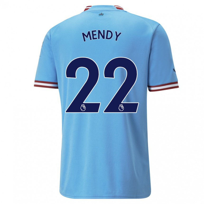 Niño Camiseta Benjamin Mendy #22 Azul Rojo 1ª Equipación 2022/23 La Camisa