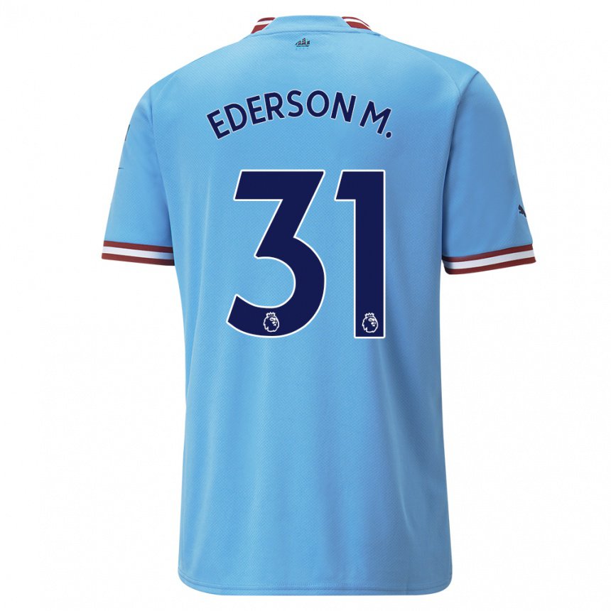 Niño Camiseta Ederson Moraes #31 Azul Rojo 1ª Equipación 2022/23 La Camisa