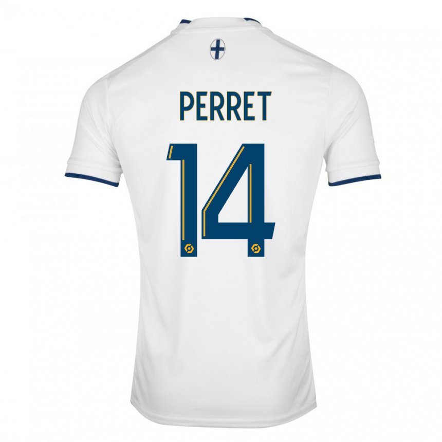 Niño Camiseta Jenny Perret #14 Zafiro Blanco 1ª Equipación 2022/23 La Camisa