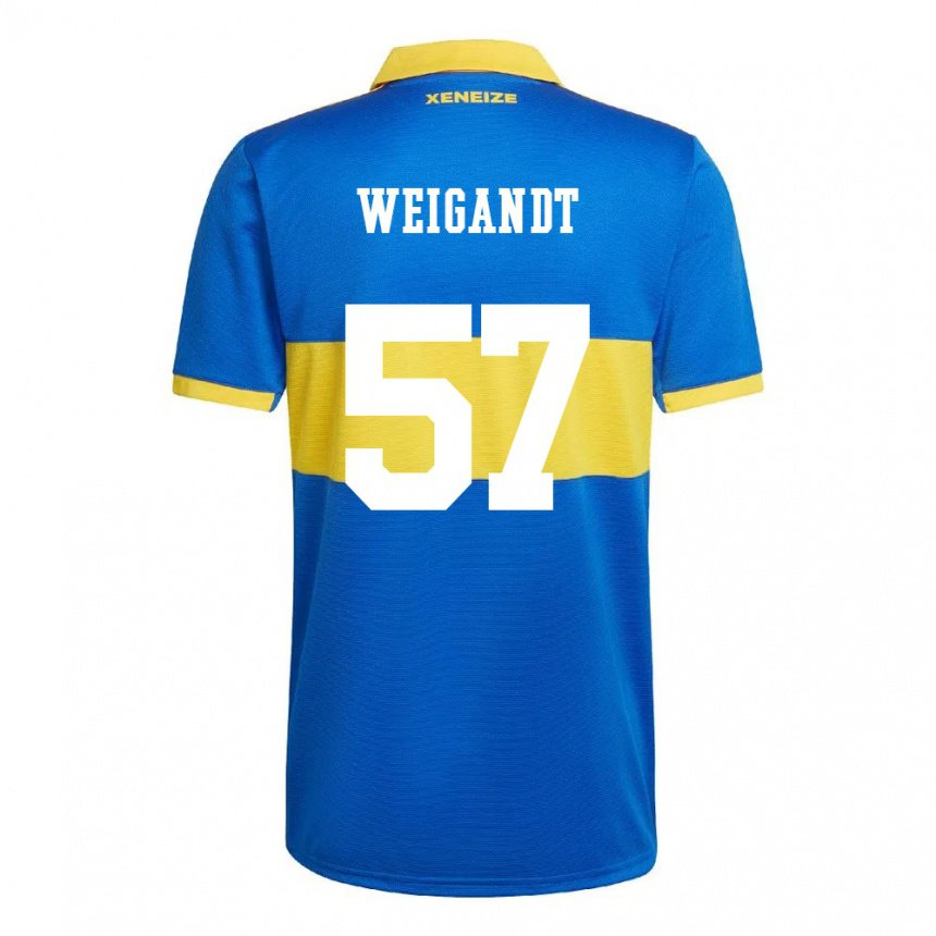 Niño Camiseta Marcelo Weigandt #57 Amarillo Olímpico 1ª Equipación 2022/23 La Camisa