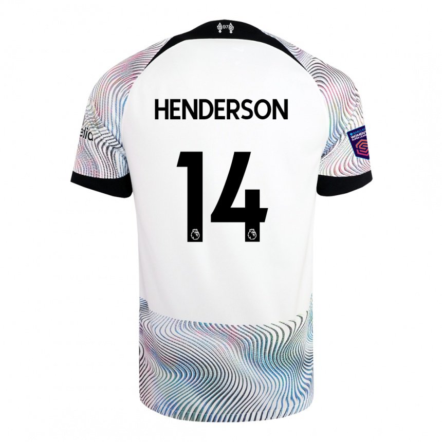 Niño Camiseta Henderson #14 Blanco Colorido 2ª Equipación 2022/23 La Camisa