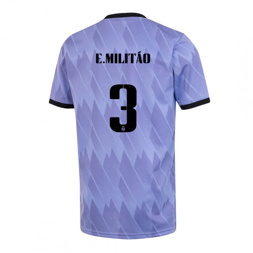 Niño Camiseta Eder Militao #3 Púrpura Negro 2ª Equipación 2022/23 La Camisa