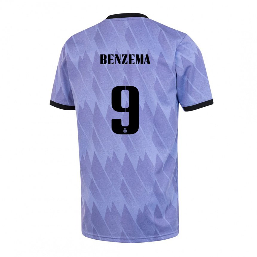 Niño Camiseta Karim Benzema #9 Púrpura Negro 2ª Equipación 2022/23 La Camisa