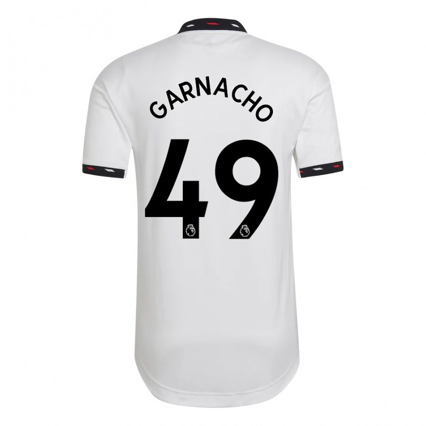 Niño Camiseta Alejandro Garnacho #49 Blanco 2ª Equipación 2022/23 La Camisa