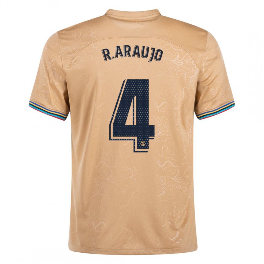 Niño Camiseta Ronald Araújo #4 Oro 2ª Equipación 2022/23 La Camisa