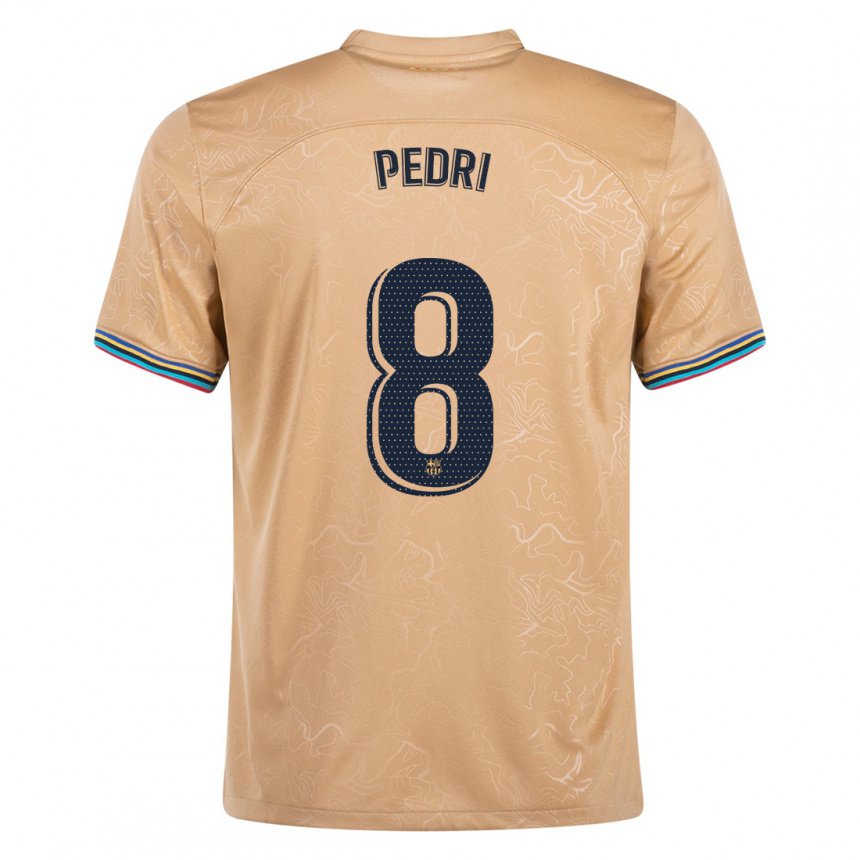 Niño Camiseta Pedri #8 Oro 2ª Equipación 2022/23 La Camisa
