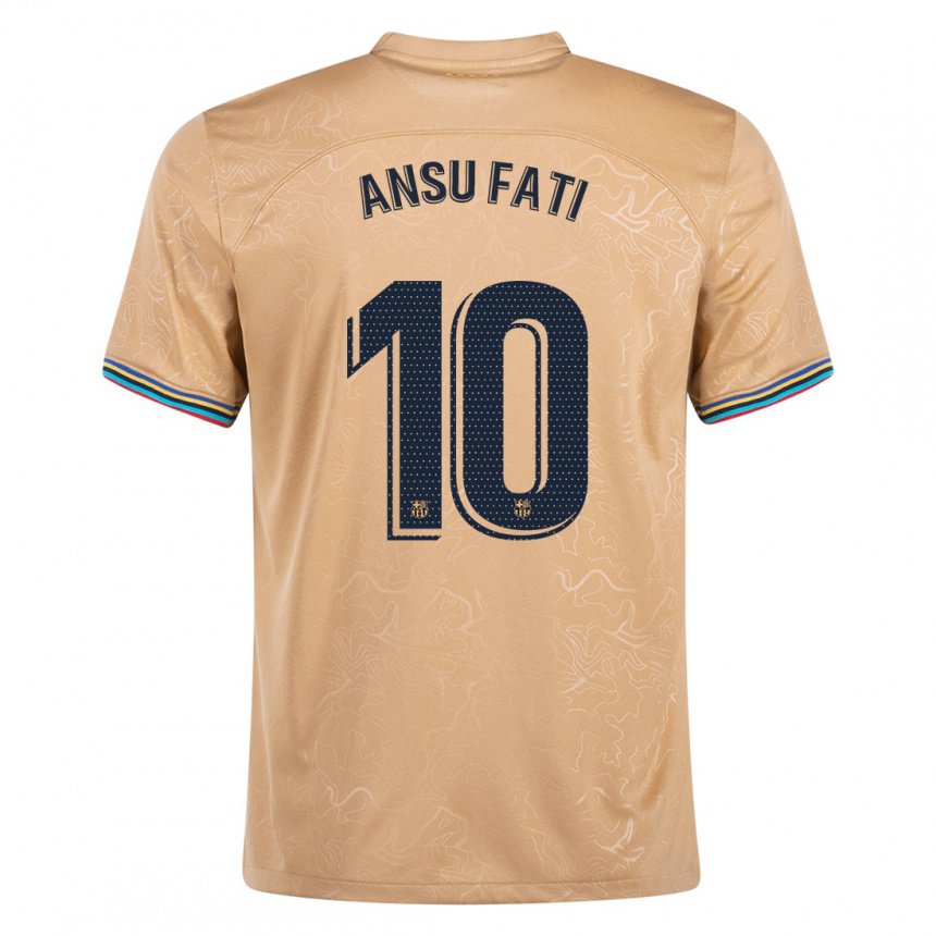 Niño Camiseta Ansu Fati #10 Oro 2ª Equipación 2022/23 La Camisa