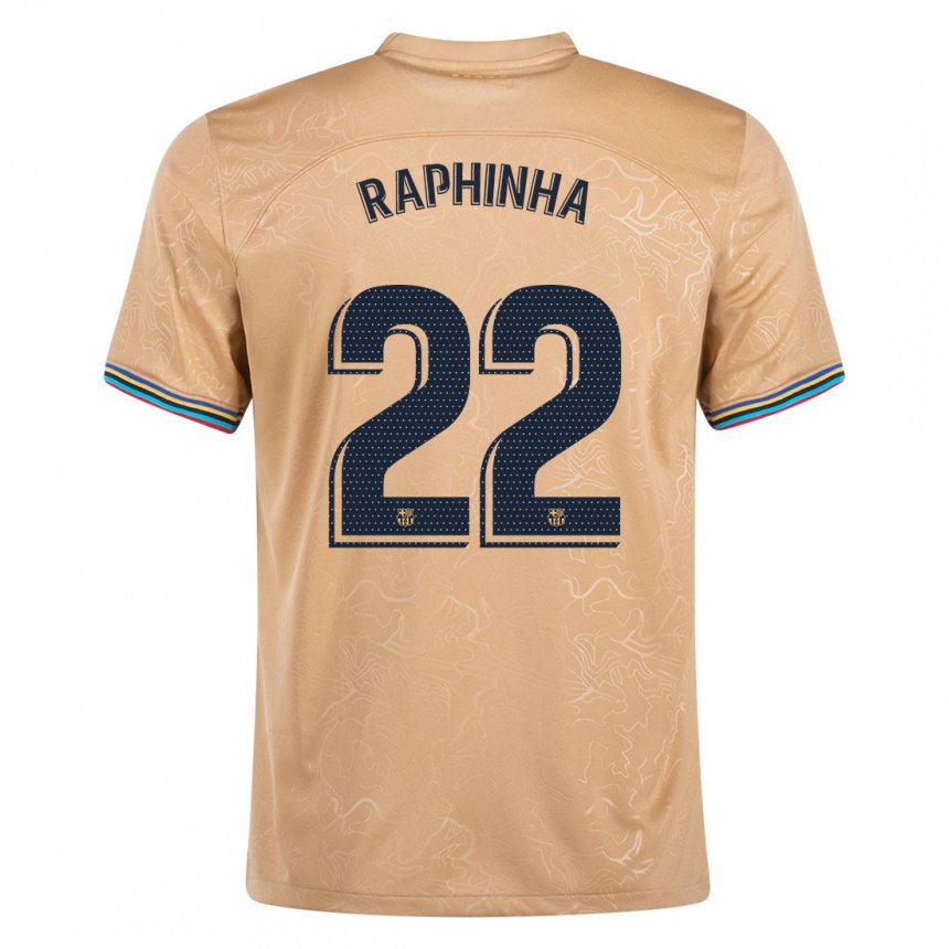 Niño Camiseta Raphinha #22 Oro 2ª Equipación 2022/23 La Camisa