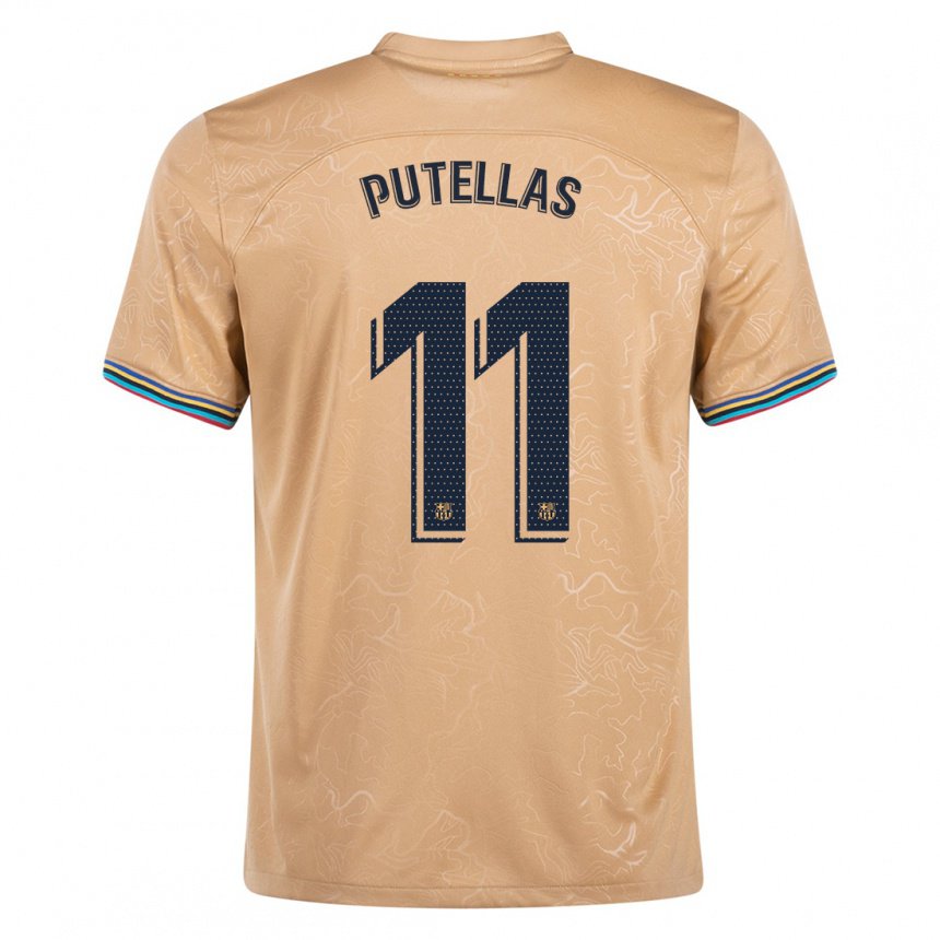 Niño Camiseta Alexia Putellas #11 Oro 2ª Equipación 2022/23 La Camisa