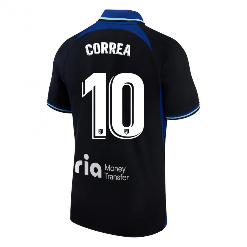 Niño Camiseta Angel Correa #10 Negro Blanco Azul 2ª Equipación 2022/23 La Camisa